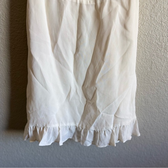 Reformation Elegant Cream Mini Dress Ruffles Bridal Spring Feminine Minimalist - Picture 5 of 10